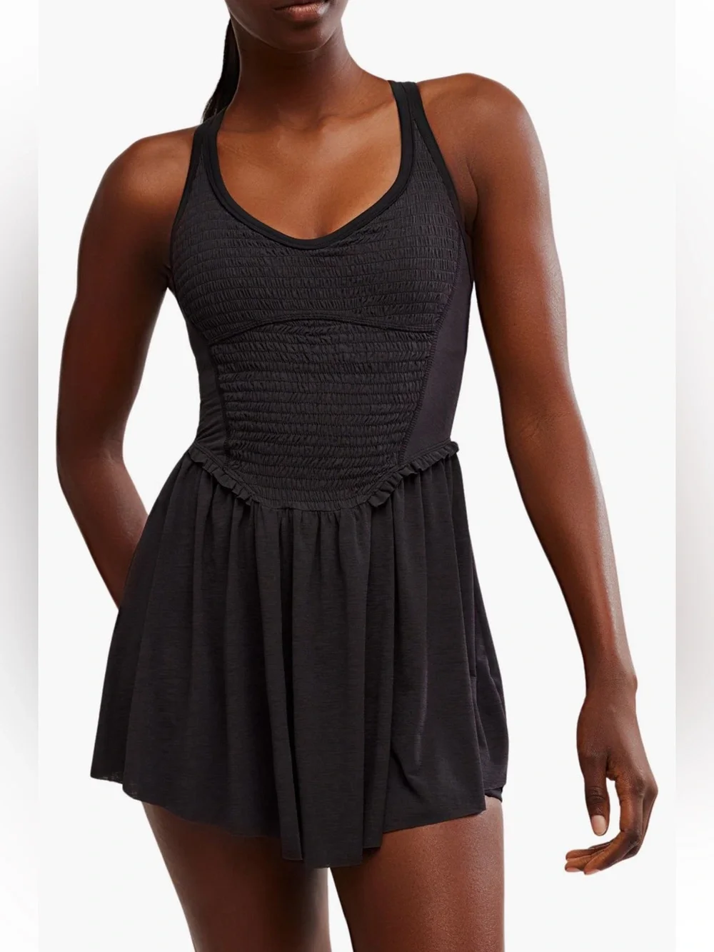 NWOT Free People Black Mini Dress with Built-In Shorts